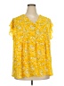 Carolina Belle 100% Polyester Yellow Short Sleeve Blouse Size 2X - photo 1