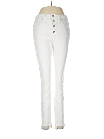 Madewell 10" High-Rise Skinny Jeans in Pure White: Step-Hem Edition (view 1)