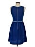 Soprano Solid Blue Casual Dress Size S - photo 2