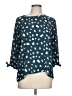 Papermoon 100% Polyester Polka Dots Teal 3/4 Sleeve Blouse Size L - photo 1