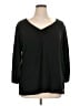 Max Studio Black 3/4 Sleeve T-Shirt Size 1X - photo 1