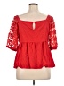 White Birch Red Short Sleeve Top Size 1X - photo 2