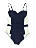 Tory Burch Color Block Blue One Piece Swimsuit Size M - photo 1
