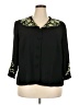 Plaza South 100% Polyester Floral Black Blazer Size 22 - photo 1
