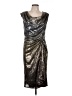 Tadashi Shoji 100% Polyester Metallic Silver Cocktail Dress Size 12 - photo 1