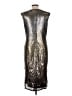 Tadashi Shoji 100% Polyester Metallic Silver Cocktail Dress Size 12 - photo 2
