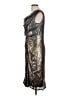 Tadashi Shoji 100% Polyester Metallic Silver Cocktail Dress Size 12 - photo 5