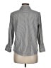 Chico's 100% Cotton Stripes Gray Long Sleeve Button-Down Shirt Size M - photo 2