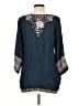 Johnny Was 100% Polyester Blue 3/4 Sleeve Blouse Size L - photo 2