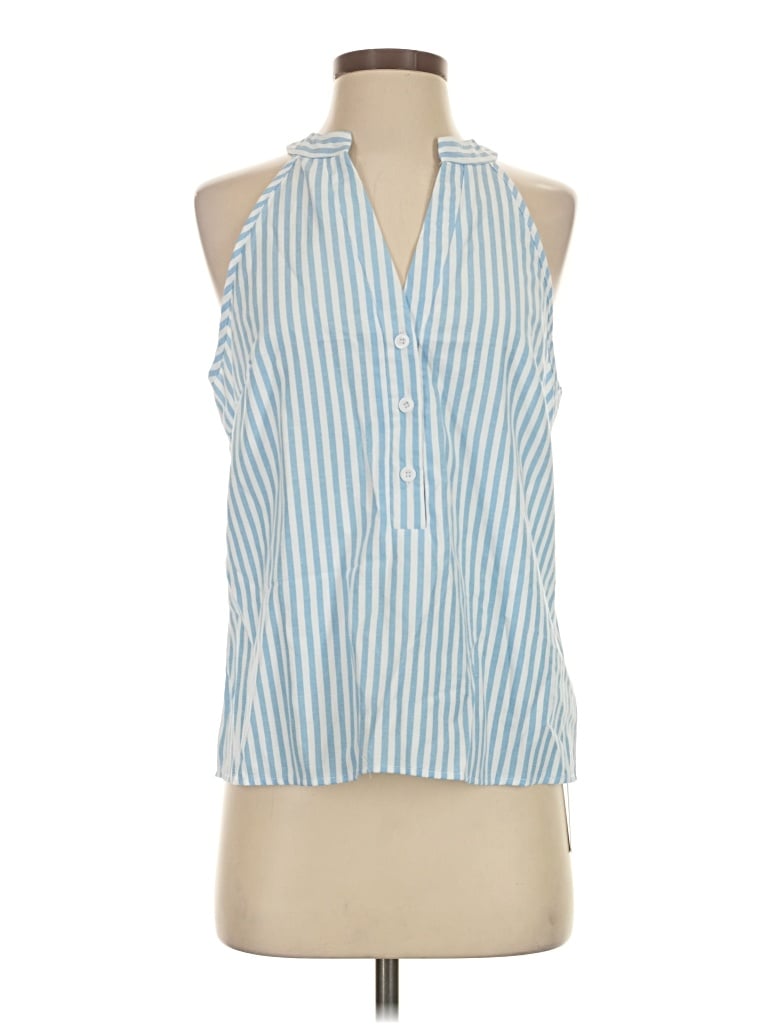 Cupshe Sleeveless Button Down Shirt In Blue