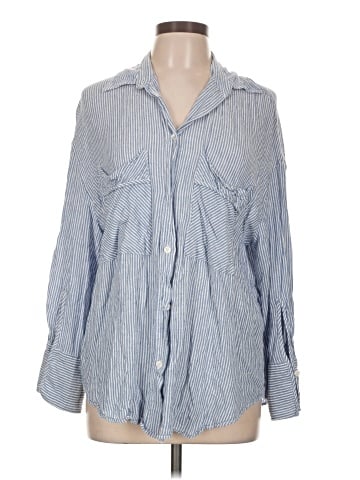 Zara 3/4 Sleeve Button-Down Shirt (view 1)