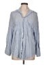 Zara Stripes Blue 3/4 Sleeve Button-Down Shirt Size L - photo 1