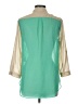 A. Byer 100% Polyester Color Block Green 3/4 Sleeve Blouse Size L - photo 2