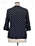 JCPenney 100% Rayon Polka Dots Blue 3/4 Sleeve Blouse Size XL - photo 2