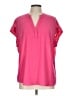 Cynthia Steffe 100% Polyester Pink Short Sleeve Blouse Size L - photo 1