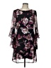 Connected Apparel 100% Polyester Floral Black Cocktail Dress Size 10 - photo 1