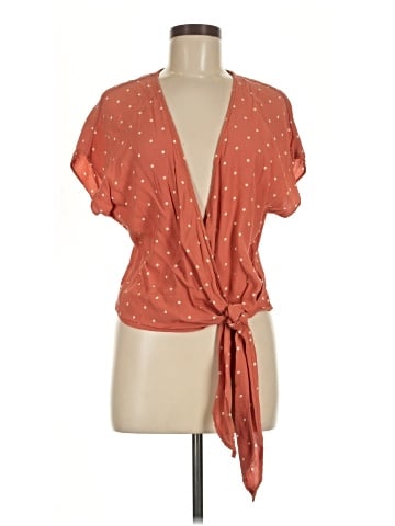 Madewell Sash-Tie Wrap Top in Polka Dot (view 1)