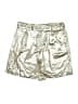 Anthropologie 100% Polyester Metallic Silver Shorts Size 14 Petite - photo 1