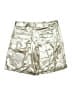 Anthropologie 100% Polyester Metallic Silver Shorts Size 14 Petite - photo 2