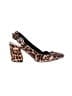 Sole Society 100% Leather Animal Print Brown Heels Size 7 - photo 1