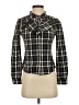 Ochirly Plaid Black Long Sleeve Blouse Size XXS - photo 1