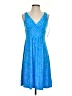 Chaps Polka Dots Blue Casual Dress Size XS - photo 1