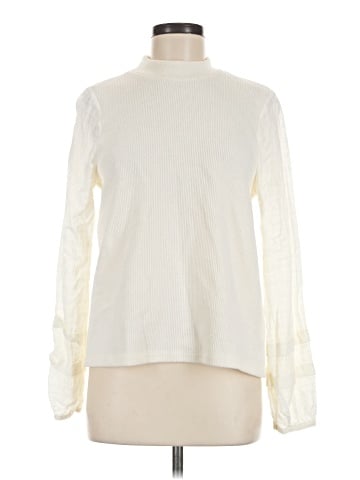 Madewell Weavemix Mockneck Bubble-Sleeve Top (view 1)
