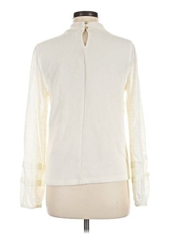 Madewell Weavemix Mockneck Bubble-Sleeve Top (view 2)