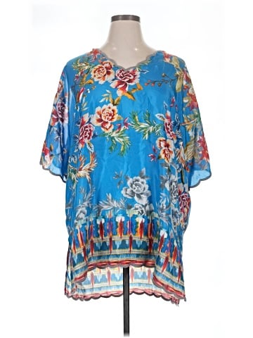 Johnny Was Short Sleeve Silk Top (view 1)