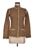 Max Mara Checkered-gingham Chevron-herringbone Houndstooth Brown Cardigan Size M - photo 1