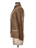 Max Mara Checkered-gingham Chevron-herringbone Houndstooth Brown Cardigan Size M - photo 5