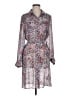 DKNYC 100% Polyester Print Gray Casual Dress Size M - photo 1