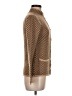 Max Mara Checkered-gingham Chevron-herringbone Houndstooth Brown Cardigan Size M - photo 4