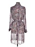 DKNYC 100% Polyester Print Gray Casual Dress Size M - photo 2
