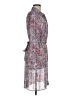 DKNYC 100% Polyester Print Gray Casual Dress Size M - photo 4