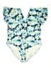 BLOOMCHIC Print Blue One Piece Swimsuit Size 28 - photo 1