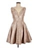 Alyce 100% Polyester Metallic Silver Cocktail Dress Size 8 - photo 1