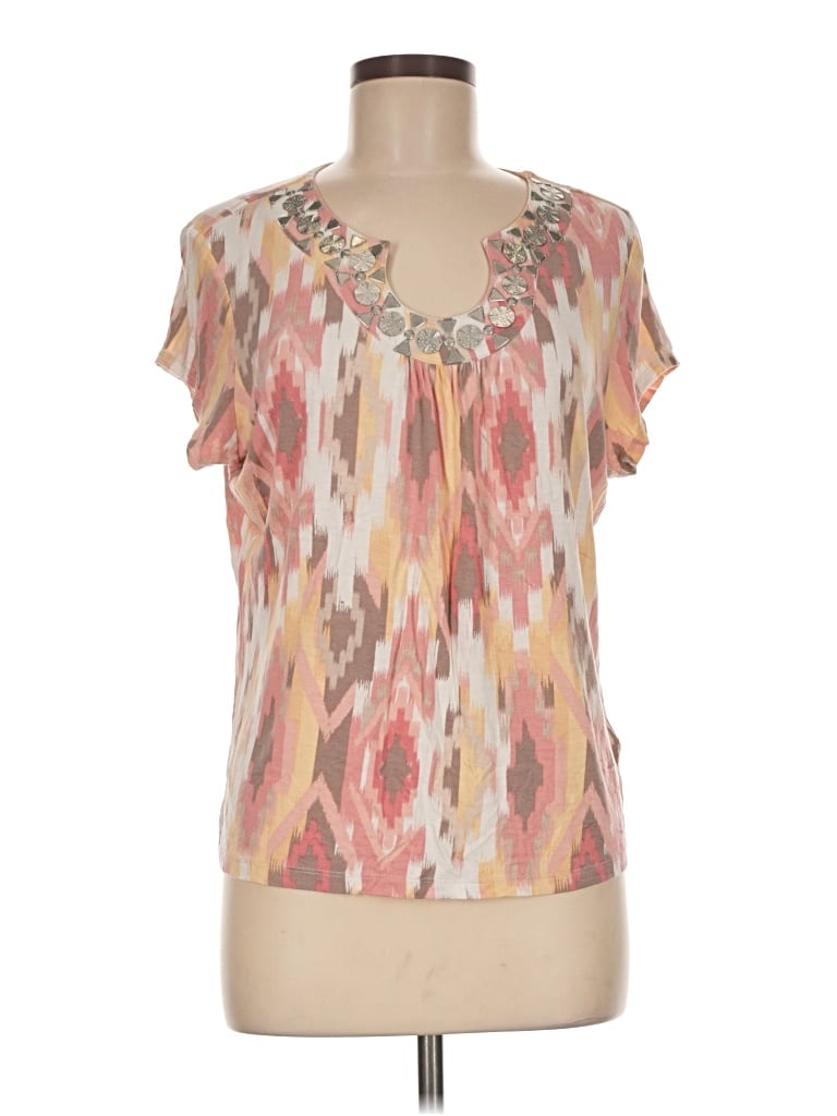 Pre-owned Ruby Rd. Short Sleeve Blouse In Pink