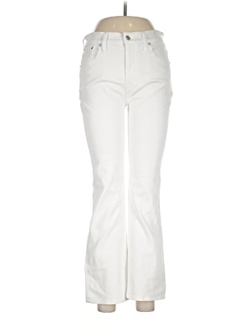 Madewell Kick Out Crop Jeans in Pure White (view 1)