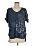 Seven7 Blue Short Sleeve Top Size M - photo 1