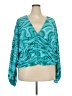 Ashley Stewart 100% Polyester Teal 3/4 Sleeve Blouse Size 26 - 28 Plus - photo 1