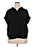Timeson 100% Polyester Black Short Sleeve Blouse Size XXL - photo 1