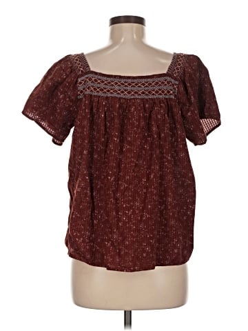 Madewell Square-Neck Smocked Top in Dotted Vines (view 2)