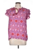 Rose + Olive 100% Rayon Pink Short Sleeve Blouse Size L - photo 1