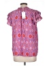 Rose + Olive 100% Rayon Pink Short Sleeve Blouse Size L - photo 2