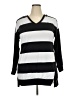 French Laundry Stripes Black Pullover Sweater Size 2X - photo 1