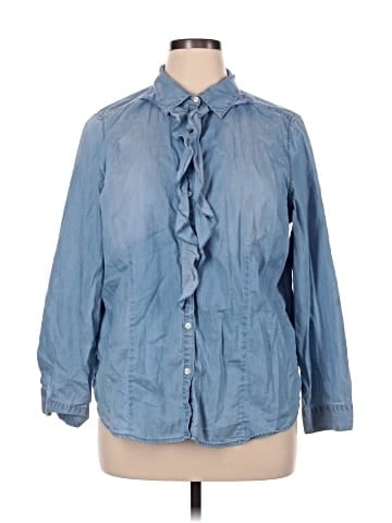 Chico's 3/4 Sleeve Button-Down Shirt (view 1)