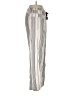 Ecru Stripes Silver Silk Pants Size M - photo 4