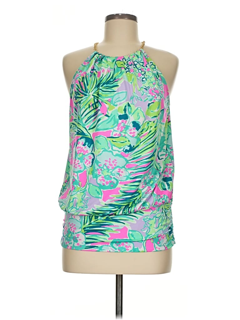 Pre-owned Lilly Pulitzer Sleeveless Blouse In Green