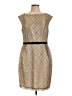 Helene Berman 100% Polyester Tweed Tan Cocktail Dress Size 12 - photo 1
